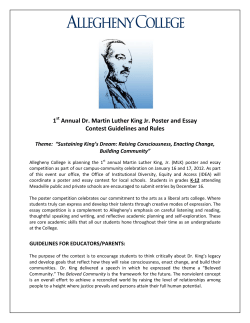 1st Annual Dr. Martin Luther King Jr. Poster and Essay Contest