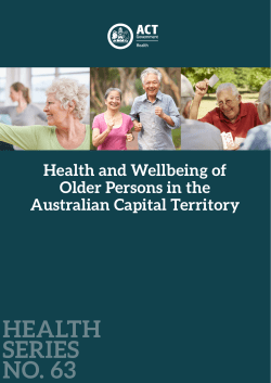 Health and Wellbeing of Older Persons in the ACT