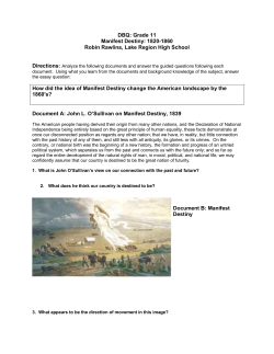 Grade 11 Manifest Destiny