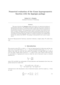 Numerical evaluation of the Gauss hypergeometric function with the