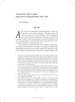 d b &ldquo;Poor devils&rdquo; of the Camps Dutch Jews in Theresienstadt, 1943