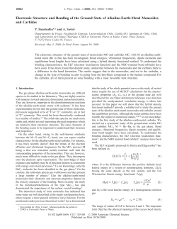 Electronic Structure and Bonding of the Ground State of Alkaline