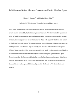 In Self-contradiction, Machian Geocentrism EntailsAbsolute Space