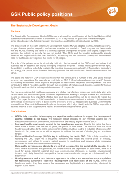 GSK Public policy positions