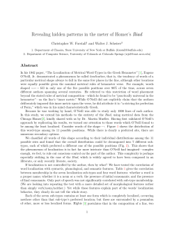 Revealing hidden patterns in the meter of Homer`s Iliad