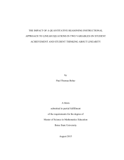 the impact of a quantitative reasoning instructional