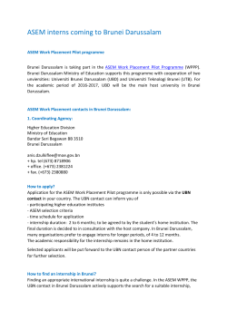 Draft Country Info - Brunei - Ministry of Education, Brunei Darussalam
