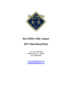 Eau Gallie Little League 2017 Operating Rules