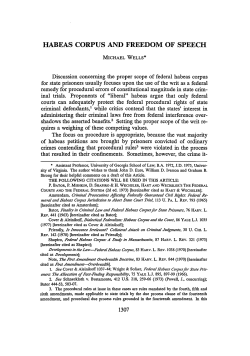 Habeas Corpus and Freedom of Speech