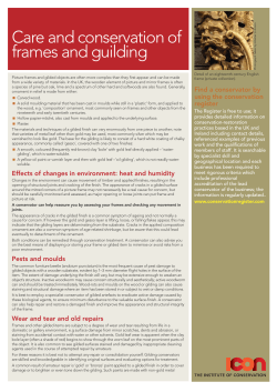 Care and conservation of frames and guilding