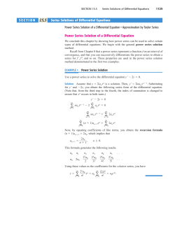 Power Series Solution of a Differential Equation