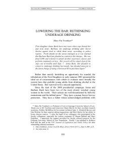 lowering the bar: rethinking underage drinking
