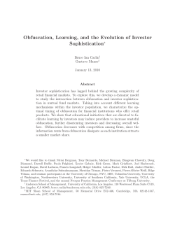 Obfuscation, Learning, and the Evolution of Investor