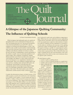 A Glimpse of the Japanese Quilting Community