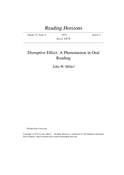 Disruptive Effect: A Phenomenon in Oral Reading