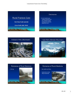 Comprehensive Fracture Care in Rural Setting
