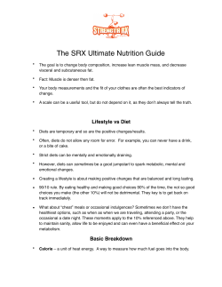 SRX Ultimate nutrition guide
