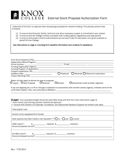 External Grant Proposal Authorization Form