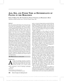 age, sex, and finish time as determinants of pacing in the marathon