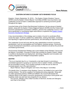 News Release - Eastern Ontario Wardens` Caucus