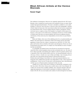 Susan Vogel, "West African Artists at the Venice Biennale,"