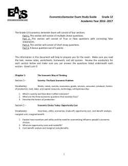 EconomicsSemester Exam Study Guide Grade 12 Academic Year