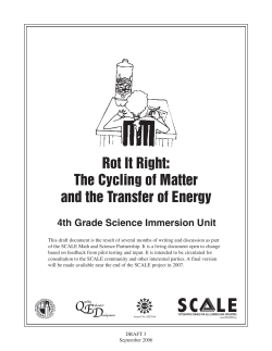 Rot It Right: The Cycling of Matter and the Transfer