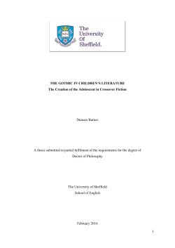 1 THE GOTHIC IN CHILDREN`S LITERATURE The Creation of the