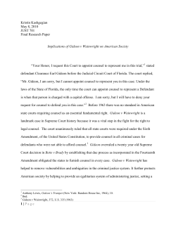 Implications of Gideon v Wainwright on American