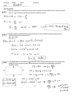 Solution to Quiz 7 Forms A and B