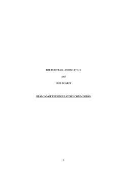 1 THE FOOTBALL ASSOCIATION and LUIS SUAREZ REASONS OF