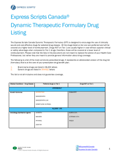 Express Scripts Canada&reg; Dynamic Therapeutic Formulary Drug