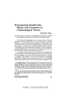 Shame and Consensus in Criminological Theory