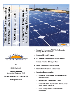 SAMPLE PROPOSAL: - Texas Solar Power Company