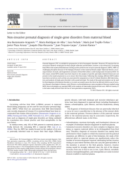 Non-invasive prenatal diagnosis of single