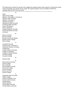The following list contains the names of the colleges