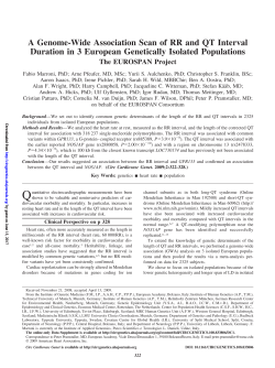 A Genome-Wide Association Scan of RR and QT Interval Duration in