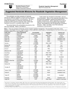 8. Suggested Herbicide Mixtures for Roadside Vegetation