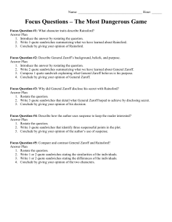 Focus Questions &ndash; The Most Dangerous Game