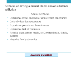 Setbacks of having a mental illness and/or substance addiction