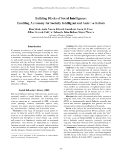 Enabling Autonomy for Socially Intelligent and Assistive Robots