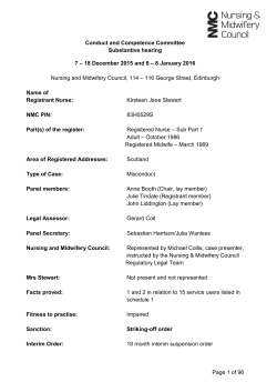 Page 1 of 96 Conduct and Competence Committee Substantive