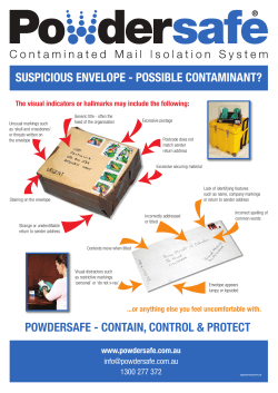 suspicious envelope - possible contaminant?