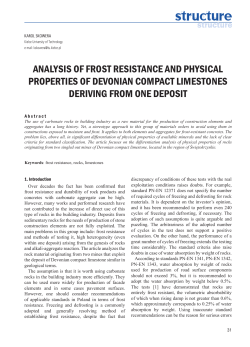 ANALYSIS OF FROST RESISTANCE AND PHYSICAL