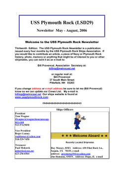 Newsletter #13 - USS Plymouth Rock