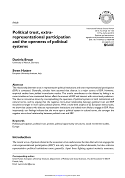 Political trust, extra-representational participation and the openness