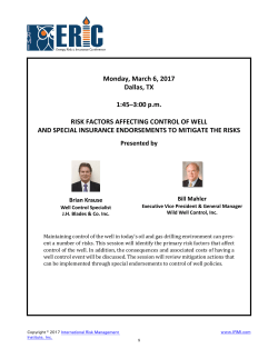 Monday, March 6, 2017 Dallas, TX 1:45&ndash;3:00 p.m. RISK FACTORS