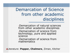 Demarcation of Science from other academic disciplines