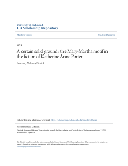 the Mary-Martha motif in the fiction of Katherine Anne Porter
