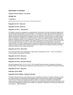 Code of Colorado Regulations - Colorado Secretary of State